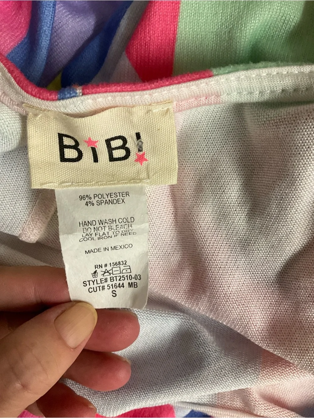 BIBI Multi Color Block Brushed Tied Ribbon Top - Picture 12 of 12